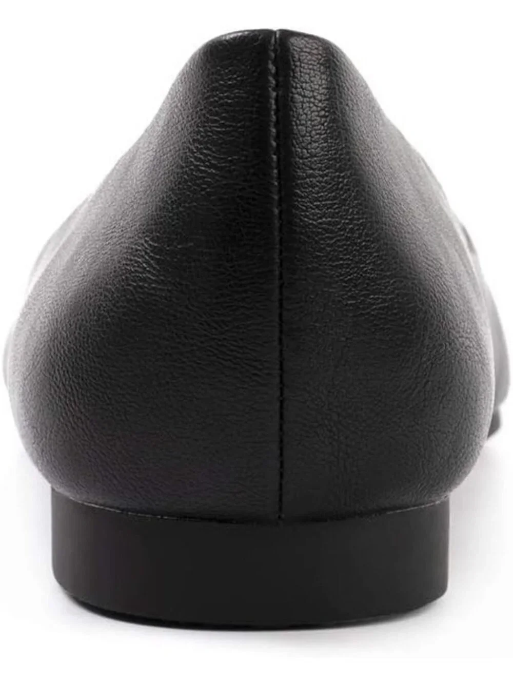 FUNKYMONKEY Women's Black Faux Leather Pointed Toe Slip On Ballet Low Heel Flats